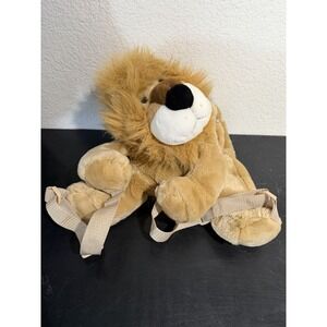 Lion 18"‎ Plush Backpack Stuffed Animal Character Bag Zippered Pouch Purse